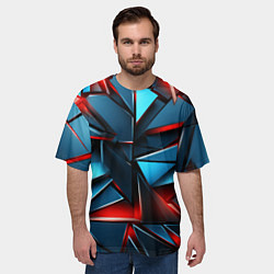 Футболка оверсайз мужская Геометрические осколки, цвет: 3D-принт — фото 2