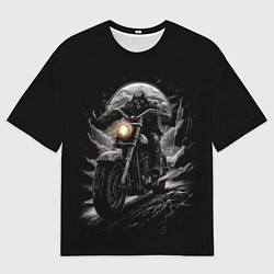 Футболка оверсайз мужская Мотоциклист готический стиль, цвет: 3D-принт