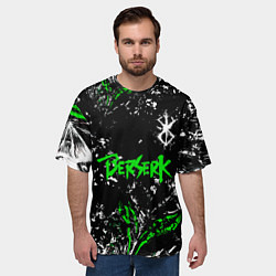 Футболка оверсайз мужская Berserk black mask - Берсерк чёрная, цвет: 3D-принт — фото 2