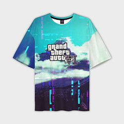 Футболка оверсайз мужская GTA6 glitch pattern, цвет: 3D-принт