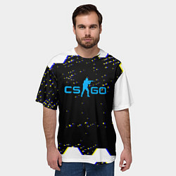 Футболка оверсайз мужская CS соты абстракция, цвет: 3D-принт — фото 2