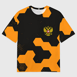 Футболка оверсайз мужская Герф РФ соты броня, цвет: 3D-принт