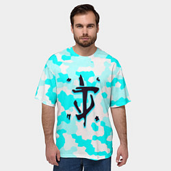 Футболка оверсайз мужская Doom лого камуфляж, цвет: 3D-принт — фото 2