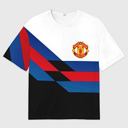 Футболка оверсайз мужская Манчестер Юнайтед спорт текстура, цвет: 3D-принт