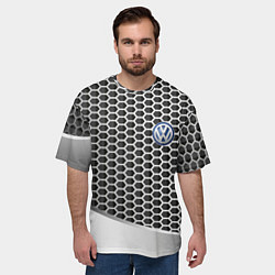 Футболка оверсайз мужская Volkswagen metal motors, цвет: 3D-принт — фото 2