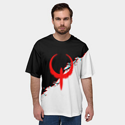 Футболка оверсайз мужская Квейк глитч краски, цвет: 3D-принт — фото 2