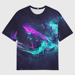 Футболка оверсайз мужская Неоновые краски абстракция, цвет: 3D-принт