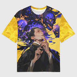 Футболка оверсайз мужская Гето Сугуру пламя, цвет: 3D-принт
