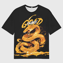 Футболка оверсайз мужская Gold snake, цвет: 3D-принт