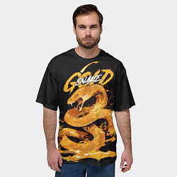 Футболка оверсайз мужская Gold snake, цвет: 3D-принт — фото 2