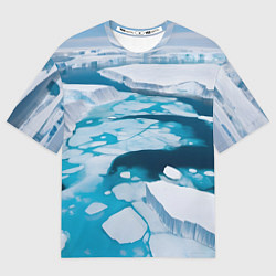 Футболка оверсайз мужская Арктический лед, цвет: 3D-принт