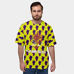 Футболка оверсайз мужская Samurai человечки, цвет: 3D-принт — фото 2