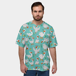 Футболка оверсайз мужская Гусики, цвет: 3D-принт — фото 2