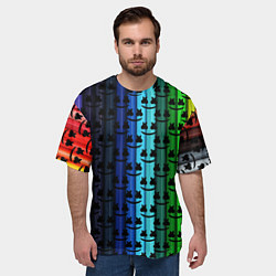 Футболка оверсайз мужская Marshmello gradient, цвет: 3D-принт — фото 2