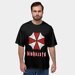 Футболка оверсайз мужская Biohazard logo, цвет: 3D-принт — фото 2