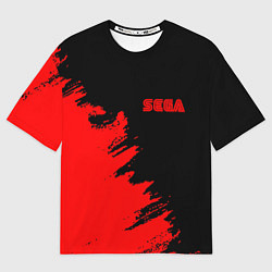 Мужская футболка оверсайз SEGA краски красные