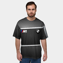 Футболка оверсайз мужская BMW металлическая сетка, цвет: 3D-принт — фото 2