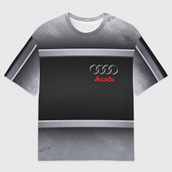 Мужская футболка оверсайз Audi metal texture