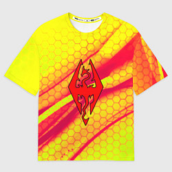 Футболка оверсайз мужская The Elder Scrolls соты текстура, цвет: 3D-принт