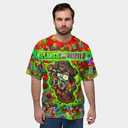 Футболка оверсайз мужская Plants vs Zombies пират, цвет: 3D-принт — фото 2