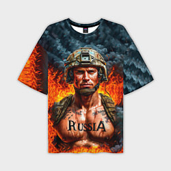 Футболка оверсайз мужская Воин России, цвет: 3D-принт