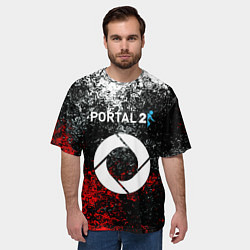 Футболка оверсайз мужская Portal брызги красок, цвет: 3D-принт — фото 2