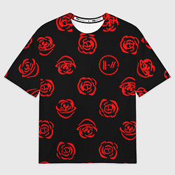 Футболка оверсайз мужская Twenty one pilots rose pattern, цвет: 3D-принт