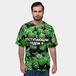 Футболка оверсайз мужская Гора зеленых шишек: с отступающим годом, цвет: 3D-принт — фото 2