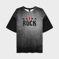 Мужская футболка оверсайз Hard rock on dark grey