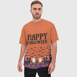 Футболка оверсайз мужская Happy Halloween pattern, цвет: 3D-принт — фото 2