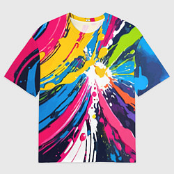 Футболка оверсайз мужская Красочная абстракция - экспрессионизм, цвет: 3D-принт