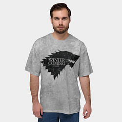 Футболка оверсайз мужская Старк зима близко игра престолов, цвет: 3D-принт — фото 2