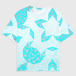 Мужская футболка оверсайз Паттерн Пенроуза : бирюзовый