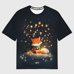 Футболка оверсайз мужская Лисенок в лесу, цвет: 3D-принт