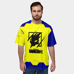 Футболка оверсайз мужская Rainbow six hexagon steel, цвет: 3D-принт — фото 2