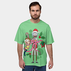 Футболка оверсайз мужская Рик и Морти монстр в коробке с подарком, цвет: 3D-принт — фото 2