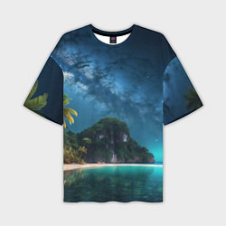 Футболка оверсайз мужская Island beach, цвет: 3D-принт
