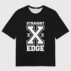 Футболка оверсайз мужская Straight edge SXE, цвет: 3D-принт