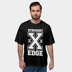 Футболка оверсайз мужская Straight edge SXE, цвет: 3D-принт — фото 2