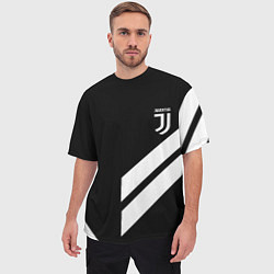 Футболка оверсайз мужская Juventus line white, цвет: 3D-принт — фото 2