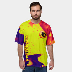 Футболка оверсайз мужская Serious Sam flame yellow, цвет: 3D-принт — фото 2