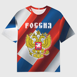 Мужская футболка оверсайз Цвета флага России, паттерн