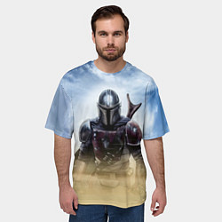 Футболка оверсайз мужская Дин Джарин - Мандалорец, цвет: 3D-принт — фото 2