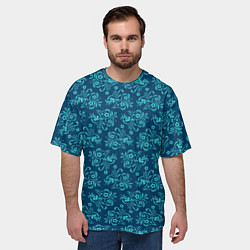 Футболка оверсайз мужская Цветочные обои, цвет: 3D-принт — фото 2