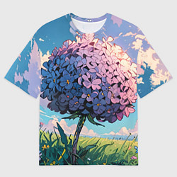 Футболка оверсайз мужская Аниме цветок, цвет: 3D-принт