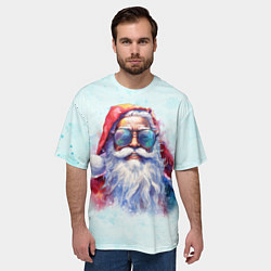 Футболка оверсайз мужская A cheerful Santa Claus, цвет: 3D-принт — фото 2
