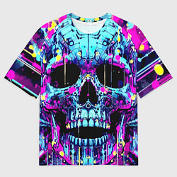 Мужская футболка оверсайз Cool skull sketch - blots
