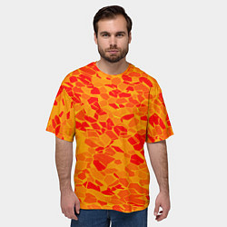 Футболка оверсайз мужская Красные плитки на жёлтом фоне, цвет: 3D-принт — фото 2