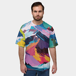 Футболка оверсайз мужская Горы краски, цвет: 3D-принт — фото 2