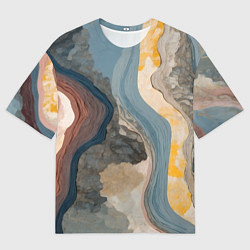 Мужская футболка оверсайз Флюид арт